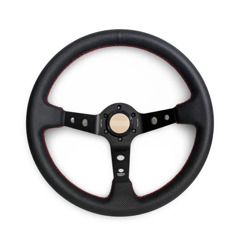TK #1 。Steering Wheel 。Red Stitching 。Perforated Leather