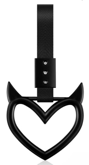 Heart shaped car handle tsurikawa(Black,Devil)