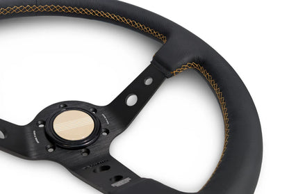TK #1 。Steering Wheel 。Gold Stitching 。Genuine Leather