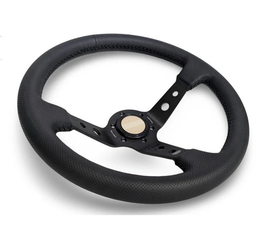 TK #1 。Steering Wheel 。Black Stitching 。Perforated Leather