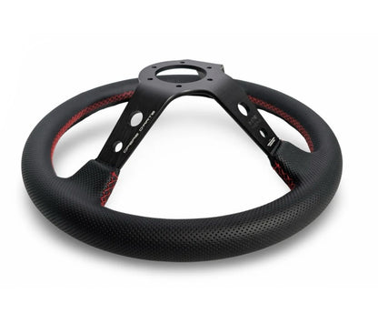 TK #1 。Steering Wheel 。Red Stitching 。Perforated Leather