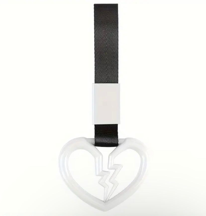 HEART SHAPED CAR HANDLE, TSURIKAWA(WHITE,HEARTBREAK)